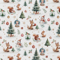 Algodón estampado DOUNOEL Blanco / Verde